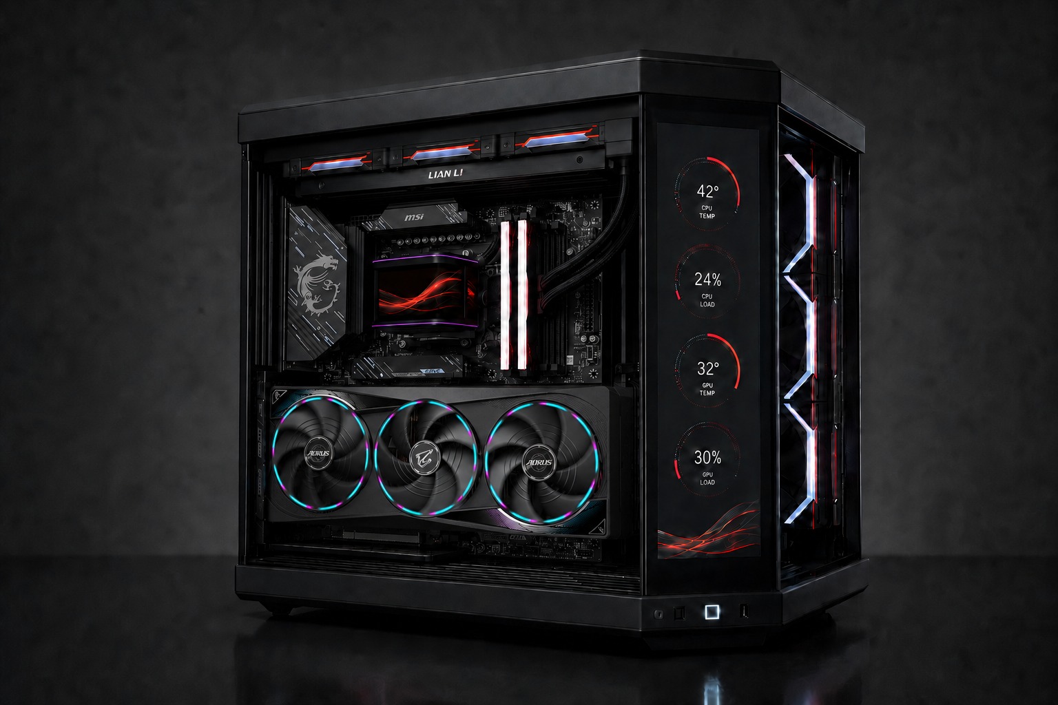 Premium custom gaming PC build with graphics card and RGB cooling at Balaji Computer Inc., SP Road Bangalore